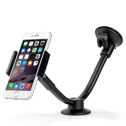 Car Mount DHYSTAR Cell Phone and Mini Tablet Windshield Long Arm Car Holder Mount Cradle with Dashboard Base Sticky Suction Cup for 3.5-5.5inch Smart Phone,7-8inch Tablet,GPS,iPhone/ipad Mini etc